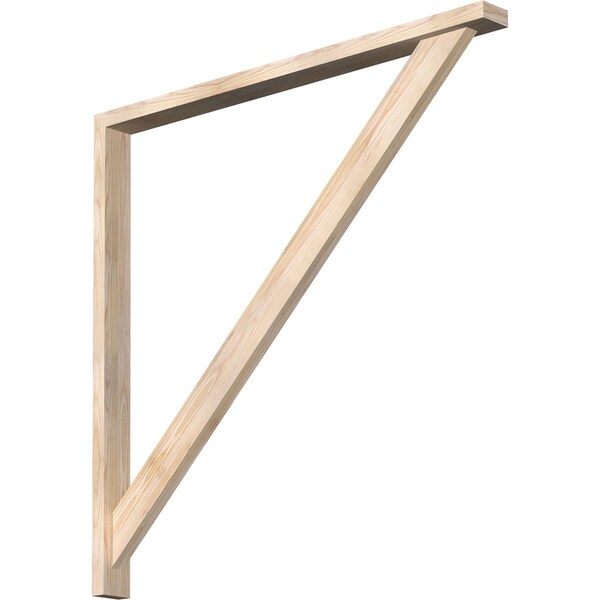 Ekena Millwork Traditional Craftsman Smooth Bracket w/ Offset Brace, Douglas Fir, 3 1/2"W x 46"D x 46"H BKT0402X46X46TRA04SDF - main